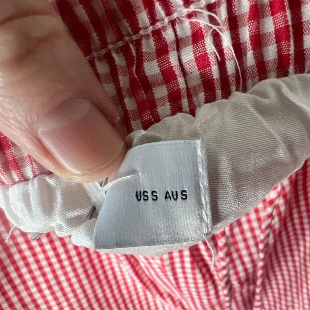 Petal & Pup Luna Red Gingham Mini Skirt Size Small - Picture 2 of 4